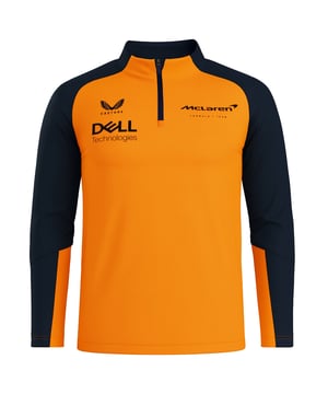 The Castore McLaren F1 Team Men’s Orange Midlayer Top combines performance-driven design with bold motorsport style. Lightweight and breathable, it’s perfect for layering on cooler days while showing your support for the McLaren Formula 1 Team.
Key Features
Material: 

High-performance, moisture-wicking fabric for lasting comfort.

Design: 

Vibrant orange finish with official McLaren F1 Team detailing.

Fit: 

Athletic cut designed for ease of movement.

Closure: 

Quarter-zip neckline for adjustable ventilation.

Comfort: 

Lightweight build ideal for layering during changing conditions.

Durability: 

Reinforced stitching ensures long-lasting wear.

Style: 

Motorsport-inspired top with a sleek, modern look.

Official Branding: 

Features authentic Castore and McLaren Formula 1 Team logos.

Versatility: 

Suitable for training, travel, or casual everyday wear.