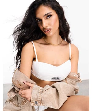 Tops by ASOS WEEKEND COLLECTIVE No need to keep scrolling Sweetheart neck Adjustable straps Branded patch to front Hook-and-eye fasteningSold By: Asos