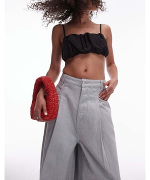Tops by Topshop This is Topshop Square neck Fixed straps Shirred, stretch panel to back Regular fitSold By: Asos
