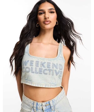 Tops by ASOS WEEKEND COLLECTIVE Cos your jeans deserve a nice top Branded design Square neck Fixed straps Cropped length Regular fitSold By: Asos