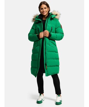 Die Schneesternchen Winterjacke von Marikoo bietet rundum Wohlfühlfaktor für kalte Tage. Das wasser- und windabweisende Obermaterial schützt zuverlässig, während die hochwertige Wattierung angenehm wärmt. Ein kuscheliger, abnehmbarer Kunstfellkragen und die ebenfalls abnehmbare Kapuze sorgen für Flexibilität. Innen mit Fleece gefütterte Taschen, zusätzliche Brusttaschen mit Reißverschluss und mehrere Innentaschen bieten viel Stauraum. Mit extra langem Schnitt, robustem Zwei-Wege-Reißverschluss und eleganten Logo-Details ist diese Jacke in 19 Farben erhältlich – ein echtes Winter-Must-Have.