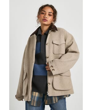 Contrast collar design adds a distinctive touch to this wool-look shacket         Oversized silhouette offers a relaxed fit perfect for layering         Multiple utility pockets provide both practicality and style         Button-through front closure for versatile styling options         Structured shape maintains its form whilst ensuring comfort throughout wear
    
    The Contrast Collar Wool Look Shacket blends the structure of a jacket with the casual comfort of a shirt. This versatile piece features an eye-catching contrast collar that adds character to your everyday ensemble. The relaxed, oversized fit makes it ideal for layering over jumpers or tees, whilst the multiple utility pockets offer both functionality and a contemporary aesthetic. Style with wide-leg jeans and a striped jumper for casual weekend outings, or layer over a checked shirt for a trendy clash of patterns. Perfect for family gatherings or coffee dates with friends, this shacket can be paired with trainers for a laid-back look or dressed up with boots for evening casual events. The wool-look fabric provides warmth without bulk, making it an essential transitional piece for your autumn-winter wardrobe.