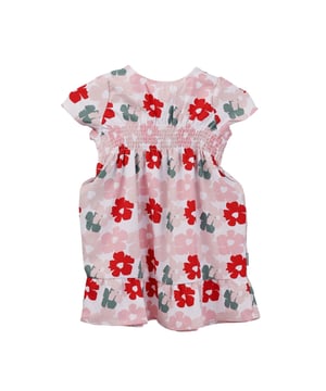 100 % Polyester. Design: Bedruckt. Verschluss: Knopf am Nacken. Raffung. Ausschnitt: Rundhalsausschnitt. Ärmellänge: Kurzarm. Rückendetails: Tropfenausschnitt. 2-3 Jahre: 53 cm. 5-6 Jahre: 61 cm.