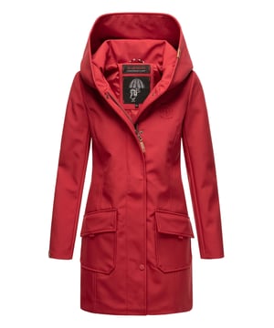 La chaqueta softshell Mayleen de Marikoo combina diseño moderno y funcionalidad. Confeccionada en tejido resistente al agua, protege del viento y la lluvia ligera. El cuello alto y la tapeta adicional con botones ofrecen mayor comodidad. Incluye bolsillos frontales con solapa, bolsillo interior con apertura para cables y detalles de logotipo discretos. Con corte entallado, bordado en la capucha y apliques de piel sintética, esta chaqueta es elegante y práctica – perfecta para el día a día.