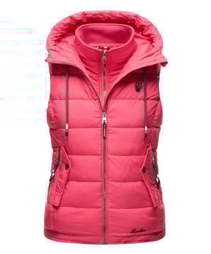 De Taisaa bodywarmer van Marikoo combineert stijl met praktische details. Het zachte materiaal, de lichte voering en de volledige fleecevoering maken hem ideaal voor lente en herfst. Voorzien van capuchon met trekkoord, dubbele kraag en meerdere binnen- en buitenzakken. Speciaal voor dierenliefhebbers: een geïntegreerd snackvak in de zak. Met stevige ritsen met logodetail en een licht getailleerde pasvorm is dit vest zowel functioneel als modieus.