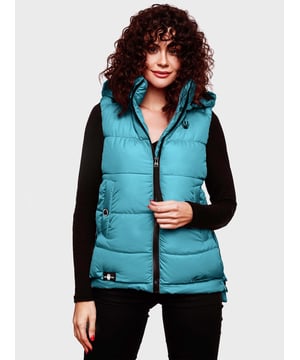 De Zarinaa bodywarmer van Marikoo biedt een trendy look en praktische functies. Het zachte materiaal en de lichte voering maken hem ideaal voor de lente en herfst. Uitgerust met afneembare capuchon met trekkoord, hoge kraag, lange ritsen aan de zijkant voor bewegingsvrijheid en meerdere zakken, waaronder een binnenvak. Dankzij de licht getailleerde pasvorm, subtiele logodetails en langere achterkant is dit een veelzijdig en stijlvol vest.