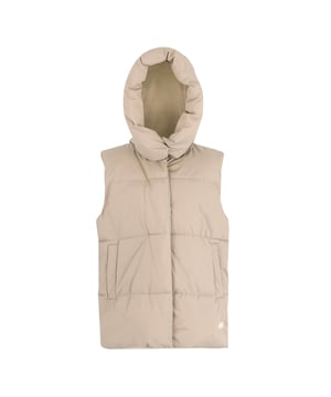 100% Polyester. Filling: Down-Touch, Synthetic, Warmloft. Fabric: Peached. Lining: Taffeta. Filling: 200gsm. Design: Printed. Fabric Technology: Durable Water Repellent Finish, Lightweight. Neckline: Hooded. Sleeve-Type: Sleeveless. Hood Features: Grown On Hood. Pockets: 2 Side Pockets, Welted, Zip. Fastening: Full Zip. Sustainability: Made from Recycled Materials. 8 UK: 32 in. 10 UK: 34 in. 12 UK: 36 in. 14 UK: 38 in. 20 UK: 45 in. 18 UK: 43 in. 16 UK: 40 in.