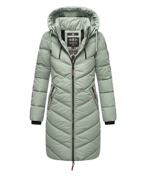 Die Armasa Winter Steppjacke von Marikoo überzeugt mit stylischem Design und hohem Tragekomfort. Das weiche Obermaterial, die warme Fütterung und das besondere Steppmuster machen sie zum Hingucker. Ein hochschließender Kragen schützt Hals und Nacken, während die große Kapuze mit Kordelzug zusätzlichen Komfort bietet. Innen ist die obere Hälfte mit kuscheligem Teddyfell ausgestattet. Mit zwei seitlichen Reißverschlusstaschen, einer Innentasche sowie praktischen Logo-Details ist diese Jacke funktional und elegant zugleich – erhältlich in 7 modernen Farben.