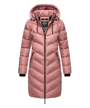 Die Armasa Winter Steppjacke von Marikoo überzeugt mit stylischem Design und hohem Tragekomfort. Das weiche Obermaterial, die warme Fütterung und das besondere Steppmuster machen sie zum Hingucker. Ein hochschließender Kragen schützt Hals und Nacken, während die große Kapuze mit Kordelzug zusätzlichen Komfort bietet. Innen ist die obere Hälfte mit kuscheligem Teddyfell ausgestattet. Mit zwei seitlichen Reißverschlusstaschen, einer Innentasche sowie praktischen Logo-Details ist diese Jacke funktional und elegant zugleich – erhältlich in 7 modernen Farben.