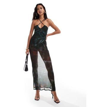 Dresses by ASOS DESIGN Let's hear it for the dress Halterneck style Crossover straps Ruched detailing Slim fitSold By: Asos