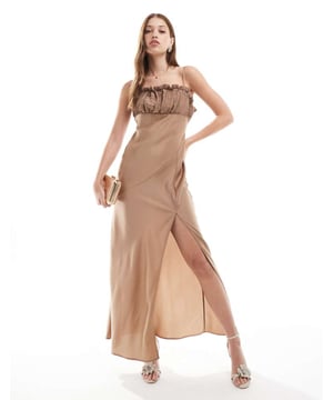 Dresses by ASOS DESIGN BNO, here you come Square neck Adjustable straps Zip-back fastening Side split Regular fitSold By: Asos