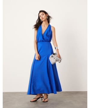 Dresses by ASOS EDITION Let's hear it for the dress Halterneck style Drape detail Button and zip-back fastening Regular fitSold By: Asos