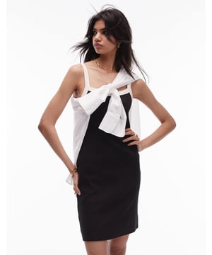 Dresses by Topshop This is Topshop Scoop neck Fixed straps Contrast trims Slim fitSold By: Asos