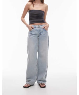 Jeans by Topshop This is Topshop Wide leg Low rise Belt loops Five pocketsSold By: Asos