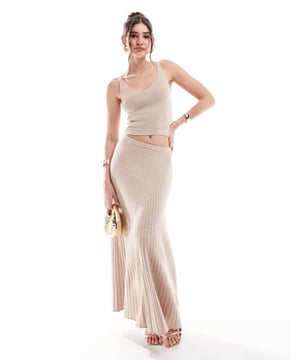 Skirts by 4th & Reckless Part of a co-ord set Top sold separately High rise Elasticated waist Maxi cut Lettuce hem Regular fitSold By: Asos