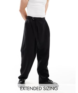 Trousers & Chinos by ASOS DESIGN Do the smart thing Regular rise Adjustable D-ring belt Concealed fly Functional pockets Wide legSold By: Asos