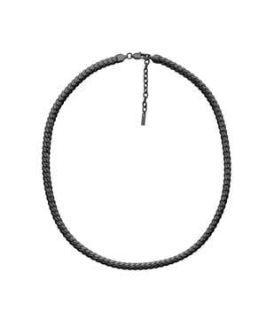 50+5 cm roestvrijstalen ketting met glanzende en matte afwerking. Gepersonaliseerd logolabel.