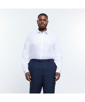 Smart Shirt, Big & Tall, Long Sleeve, Collared, Slim Fit, Buttons
