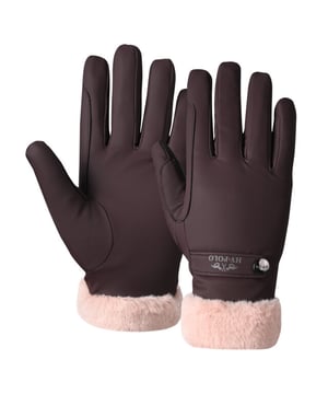 
Modieuze handschoen met zacht en warm kunstbont bij de pols. Met metalen HV Polo munt bij het bandje. Shell: 50% polyester, 50% polyurethane
Lining: 100% polyester fleece