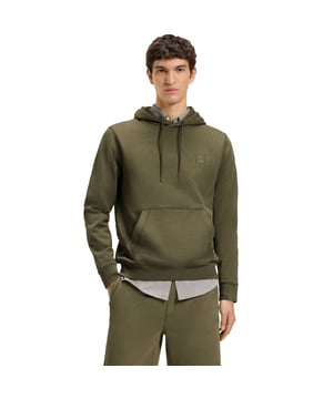 Drawcord-adjustable hood.Kangaroo pocket.Ribbed cuffs and hem.Logo patch detail.Regular fit.