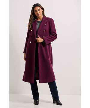 Midi Length Fitted Military Coat
