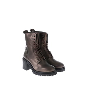 
Stoere enkellaarzen voor dames van het merk HIP Shoe Style for Women. Hier uitgevoerd in brons metallic. De zool is gemaakt van rubber en het lederen voetbed is uitneembaar.&lt;br /&gt;
&lt;br /&gt;
Artikel: D1350