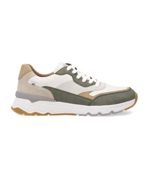

     Artikel U0906 in kleur 82-Moor-Sand-Offwhite-Hellgrau is een prachtige groene veterschoen, voor heren, van het merk Rieker. De zool is van rubber. De voering is gedeeltelijk leer. De voetwijdte is G5. Deze veterschoen is voorzien van een uitneembaar voetb
    <BR>Rieker is opgericht in 1874 in zuid Duitsland en was gelijk al een zeer succesvol merk. Inmiddels is het merk uitgegroeid tot een enorme schoenenfabrikant met het hoofdkantoor in Zwitserland. De schoenen staan bekend om het lichte gewicht, de flexibiliteit, de optimale schokdemping en hebben voldoende ruimte voor de tenen. Met de ruime collectie van schoenen en tassen speelt Rieker snel in op de mode trends van dit moment.
    
    