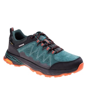 
Stof: Cordura. Bovenstuk: PU (Polyurethaan), Rubber, Suède, Textiel. Voering: Gaas. Binnenzool: Mesh, Ortholite, PU-schuim. Buitenzool: EVA, Goodyear, Phylon, Rubber, TPU. 5 Ogen. Stoftechnologie: Waterdicht membraan. Gevoerde tong, treklipje, versterkte hiel, wikkeldetail. Vlakke. Snit: Laag. Ontwerp: Contrast, Logo, Geperforeerd, Reflecterend, Stiksel, Tekst. Teenstijl: Rond. Sluiting: Vetersluiting. Zoolkenmerken: Multi loopvlak.