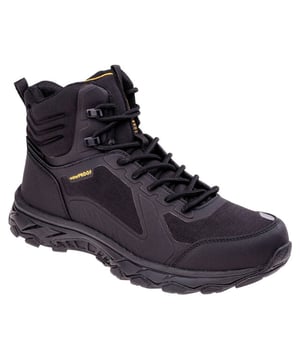 
Bovenstuk: Cordura, PU (Polyurethaan), Softshell. Voering: Gaas. Binnenzool: EVA-schuim, Mesh. Buitenzool: EVA, Phylon, Rubber, TPU. 7 Ogen. Stoftechnologie: Slijtvast, duurzaam, waterdicht membraan. Hogere schacht, gevoerde tong, treklipje, verstevigde achterkant, wikkeldetail. Vlakke. Snijding: Mid Cut. Ontwerp: Logo, Reflecterend, Tekst. Bevestiging: Twee veters.