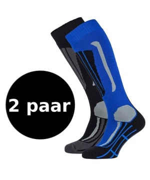 
Falcon Heren Ski sokken 

 Deze heerlijke heren skisokken zijn gemaakt van 54% acryl, 26% merinowol, 16% polyamide en 2% elasthaan. De sokken worden verkocht in een 2-pack één zwart paar en één blauw paar. De sokken zijn ideaal om in skischoenen te dragen, maar ook met andere outdoor activiteiten. Ze zijn lekker dik en comfortabel en hebben verstevige stukken waar de voeten extra steun kunnen gebruiken en waar sokken het snelst slijten. 

 Pluspunten:

 + Verstevige tenen, enkels en schenen
+ Lekker lang zodat ze gemakkelijk in skischoenen kunnen
+ Comfortabel 
+ Warm 
+ Voor verschillende outdoor activiteiten inzetbaar