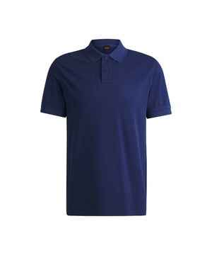 Mens BOSS Prime Logo-print polo shirt in cotton piqué in open blueInvest in casual comfort with the soft cotton piqué and straight fit of this BOSS Menswear polo shirt.- Regular fit- Standard length- Flat knit collar- 2 button placket- Short sleeves with flat knit cuffs- Tonal logo print.- Structured-stripe details. - 100% Cotton.  Machine washable.- Ref: 50507813-494