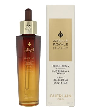 Erleben Sie die transformative Kraft des Guerlain Abeille Royale Scalp & Hair Youth Oil-in-Serum. Dieses luxuriöse Serum mit 50 ml ist mit der Dynamic Blackbee Repair-Technologie formuliert und mit seltener schwarzer Bienenhonig von der Insel Ouessant angereichert. Es revitalisiert Ihr Haar und Ihre Kopfhaut und erhöht die Schönheit und Jugendlichkeit. Mit einer leichten, nicht fettenden Formel kann es täglich auf trockenem oder feuchtem Haar angewendet werden, verdreifacht die Vitalität der Kopfhaut und erhöht die Widerstandsfähigkeit der Haarfaser um das Fünffache für sichtbar dichtere Locken. Erhöhen Sie Ihre Haarpflegeroutine mit diesem essentiellen Serum.