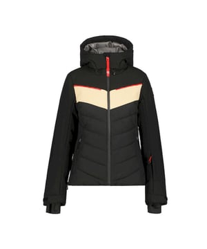 
onderhouden, perfect voor intensief gebruik in winterse omstandigheden.      De Icepeak jas voor dames, model elsah, is de ideale metgezel voor elke wintersportliefhebber. Deze zwarte jack heeft niet alleen een stoere uitstraling, maar biedt ook talloze voordelen voor optimaal comfort en bescherming tijdens het skiën of snowboarden.

Dankzij de verstelbare vaste capuchon en verstelbare manchetten kun je de jas aanpassen aan jouw wensen, terwijl de sneeuwvangers met antislip siliconen band voorkomen dat sneeuw en kou binnendringen. De gevoerde handverwarmende zakken zorgen ervoor dat je handen warm blijven, terwijl de grote interne mesh zak en interne ritszak voldoende opbergruimte bieden voor al je benodigdheden.

Met de handige skipaszak op de mouw heb je je skipas altijd bij de hand, terwijl de kinbescherming bij de voorrits irritatie voorkomt. De verstelbare zoom en vaste sneeuwvanger zorgen voor een perfecte pasvorm en extra warmte, zelfs bij de meest barre omstandigheden.

Gemaakt