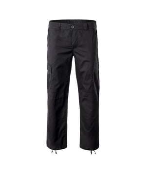 
65% Polyester, 35% Katoen. Ontwerp: Logo. Sluiting: Knoop, Ritsgat. Stoftechnologie: Slijtvast, Duurzaam, Ripstop. Riemlussen, Zoom met koord, Geprofileerde knieën, Verstevigde knie. Zakken: 2 dijbeenzakken, klepsluiting, drukknoopsluiting, 2 zijzakken, 2 achterzakken. Taille. Zoom: Trekbandjes.
