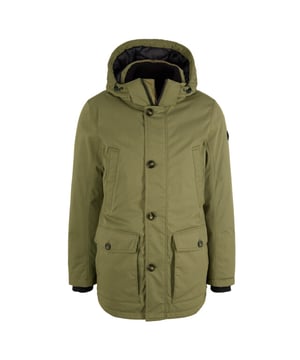 
<p>Mooie heren parka jas van Tom Tailor met een dubbele sluiting (Rits/knoopsluiting). Deze functionele heren winterjas heeft een afritsbare capuchon en heeft een waterafstotende finish.</p>
<ul>
<li>Regular fit</li>
<li>2 steekzakken</li>
<li>2 Klepzakken (knoopsluiting)</li>
<li>1 Binnenzak (klittenband sluiting)</li>
<li>Kleurnummer:  10415</li>
</ul>