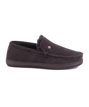 

     Artikel GRZ 4410-Grizzly in kleur 65-Choco is een prachtige bruine pantoffel met dichte hiel, voor heren, van het merk Warmbat. De zool is van rubber. De voering is bont. De voetwijdte is standaard.
    
    