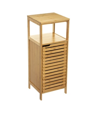 
Deze halfhoge Bamboe badkamerkast biedt een lekker veel opslagruimte voor uw handdoeken, douche en toilet artikelen, schoonmaakproducten en allerlei andere producten die je in de badkamer allemaal kwijt wilt. Met zijn afmeting van 28x33x80 cm is hij laag en praktisch in gebruik. Deze kast is onderdeel van een complete badkamerserie met bamboe meubels, serie Sicela.Bamboe is zeer duurzaam en bestand tegen invloeden van buitenaf. Bamboe meubelen zijn ideaal voor badkamers omdat het vochtbestendig is. De Sicela halfhoge badkamerkast bestaat uit planken die worden afgesloten met twee deuren. Het feit dat de kast gesloten is, is een voordeel; u kunt veel details verbergen die nodig zijn in de badkamer, maar je niet direct in het zicht wilt hebben, of omdat alle losse items samen een rommelig geheel geven. Dat zie je nu niet direct. Deuren hebben geen uitstekende handgrepen, wat erg belangrijk is, vooral in kleine badkamers - uitstekende delen van meubels interesseren ons niet. De afmetingen van de plank zijn 22x32, en het geheel heeft een hoogte van 80 cm wat betekent dat deze niet veel ruimte in beslag neemt, maar noodzakelijke dingen zoals handdoeken of toiletartikelen kan bevatten. Kenmerken:Materiaal: Bamboe met MDF (sommige delen zijn gelamineerd met bamboe)Afmetingen:  28x33x80 cmOnderhoudsvriendelijkUitsparing in de ladesPraktische schuifladeKleur: BruinOnderdeel van badkamerserie Sicela.U ontvangt: lage kast kast uit de serie Sicelamontagemateriaalmontage-instructies - Afmeting: - Kleur: Bruin - Materiaal: Bamboe