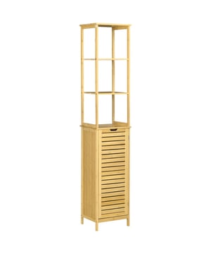 
Deze hoge en compacte badkamerkast van kleankin is niet alleen natuurlijk elegant, maar ook praktisch en ingenieus. Drie open schappen en een kast met deur bieden voldoende ruimte om diverse badartikelen op een aantrekkelijke manier op te bergen, zoals toiletpapier, handdoeken of verzorgingsproducten. Met deze uitstekende badkamerkast begint elke dag comfortabel en eindigt bijzonder aangenaam.Voordelen:Hoog en compact ontwerpIdeaal voor badkamer, woonkamer, slaapkamer, gang en keuken |Gemaakt van stevig bamboeLamellendeur voor ventilatieTotale draagkracht van 25 kgEenvoudige montageligstoel|tuinmeubel|balkon|inklapbaar|zonnescherm - Afmeting: - Kleur: Bruin - Materiaal: Bamboe