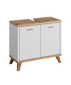
Wastafelkast Colima is een badkamerkast voor onder een hangende wastafel. Deze wastafelkast is bedoeld om iedere badkamer van extra bergruimte te voorzien en een moderne en luxe uitstraling te geven. De wastafelkast is gemaakt van hoge kwaliteit spaanplaat met MDF deuren en vanwege zijn strakke afwerking ook makkelijk schoon te maken.Wastafelkast Colima is uitgevoerd in eiken met wit.Afmetingen wastafelkast:- 60 x 28 x 54 cm- Hoogte pootjes: 10 cm Kenmerken:- Wastafelkast om onder een wastafel te plaatsen- Groot open opbergvak - Brede uitsparing aan de bovenzijde voor het aansluiten van een sifon- Gemakkelijk te monteren- Alle montagematerialen zijn inbegrepen- Gemaakt van hoogwaardige kwaliteit spaanplaat met fineerlaag- Soft-close sluiting is niet inbegrepenMontage:Deze wastafelkast wordt geleverd met uitgebreide Merk: Badplaats Kleur: Wit, Eiken