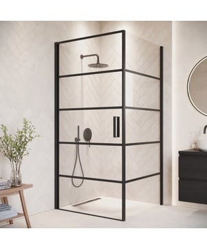 
Douchecabine Alava uitgevoerd met een draaideur en een vaste wand. De douchewand is geheel vervaardigd uit veiligheidsglas met lijnen met zwarte aluminium profielen en strips. Deze douchewand heeft een grote vast wand, met daartegen een grote draaideur bevestigd aan de muur. Het uiteinde van de deur is uitgevoerd met een rubberen magneetstrip zodat deze altijd waterdicht sluit. Wordt inclusief montage materiaal en handleiding geleverd.Douchecabine Alava is afgewerkt met een antikalk behandeling en kan zonder douchebak direct op de tegels geplaatst worden. De douchecabine is ook in spiegelbeeld te plaatsen.Afmetingen90 x 90 x 190 cmHoud er rekening mee dat de afmeting van de douchewand inclusief profiel ongeveer 87,5 x 87,5 x 190 cm is. De afmetingen 90 x 90 x 190 cm zijn gebaseerd op een douchecabine inclusief strip op een douchebak. Met deze smallere afmetng staat de cabine altijd in het midden van de Merk: Badplaats Kleur: Zwart profiel, Transparant glas