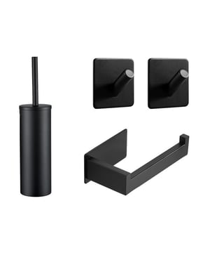 
Het toilet of de badkamer van een nieuwe uitstraling voorzien, maar geen idee waar je moet beginnen? Vergeet de lange speurtocht op het internet. Met een zwarte toiletset heb je in één keer alles in huis én bespaar je op de aanschaf.  Garantie dat alle accessoires bij elkaar passen Setprijs is voordeliger dan alle onderdelen los kopen Compleet – In één keer alles thuis Direct klaar om te monteren  Wat zit er in de toiletset? 1x Toiletborstel + Houder (vrijstaand) 1x Wc rolhouder (zelfklevend) 2x Handdoekhouders (zelfklevend) Bestel de toiletset vandaag nog en voorzie de badkamer of toilet voordelig van een strakke look!Materiaal: RVSKleur: ZwartAfmetingen: Hoogte: CM x breedte: 30CM x Lengte: 90CM