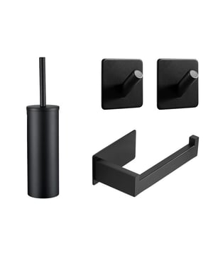 
Het toilet of de badkamer vernieuwen en wil je graag dat alle toilet accessoires bij elkaar passen? Speur niet langer heel het internet af. Met een toiletset maak je het toilet in één keer compleet en ben je vele malen voordeliger uit! Zeker weten dat alle kleuren overeenkomen Setprijs is voordeliger dan alle onderdelen los kopen Compleet - Alles in één keer in huis  Direct klaar om te monteren – inclusief montagemateriaalZorgvuldig samengesteldAls je op meerdere adressen besteld, loop je het risico dat het zwart niet dezelfde kleurcode heeft. Deze toiletset zwart is zo samengesteld dat alle designs en kleuren bij elkaar passen. Geen kleurverschil of slecht gecombineerde designs. Krachtig roestvrijstaal (rvs)Rvs roest niet, is vochtbestendig en kan tegen een stootje. Het design is strak en tijdloos. Hierdoor heb je jarenlang plezier van de matzwarte toiletaccessoires.InstallerenDe zelfklevende producten alleen installeren op gladde ondergronden en 48 uur niet belasten na plakken. Let op met stucwerk, geverfde muren, behang. Wat zit er in de toiletset?1x Toiletborstel + Houder (boren)1x Wc rolhouder (zelfklevend)2x Handdoekhouders (zelfklevend) Bestel deze zwarte toilet accessoires vandaag nog en voorzie het toilet van een nieuwe uitstraling!Materiaal: RVSKleur: ZwartAfmetingen: Hoogte: CM x breedte: 9CM x Lengte: 30CM
