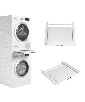 
Optimaliseer je wasruimte met dit universele tussenstuk voor wasmachine en droger! Heb je weinig ruimte? Dan is deze stapelkit de ideale oplossing. Plaats je droger veilig en stabiel bovenop je wasmachine en bespaar kostbare ruimte. Dit witte tussenstuk is geschikt voor vrijwel elk merk wasmachine en droger, waardoor je een praktische en georganiseerde washoek creëert.Deze stevige stapelkit is gemaakt van hoogwaardige materialen zoals aluminium, metaal en staal, wat zorgt voor een duurzame en veilige constructie. De kit wordt geleverd met een spanband voor extra stabiliteit. Met afmetingen van 54 x 60 cm is dit tussenstuk ontworpen om perfect te passen en je apparaten veilig te stapelen. Het is een praktische en ruimtebesparende oplossing voor elk huishouden!KleurWitMateriaalAluminium, Metaal, Staal, PVCAfmetingen54 x 60 x 7,5 cmGewicht7.2 kgHoogte7.5 cmBreedte60 cmLengte54 cmDiepte54 cmGeschikt voor merkUniverseelAantal elementen1Geschikt voorIeder merkModelConnectVerpakkingsinhoud1x Stapelkit 1x Montagehandleiding 1x SpanbandProducttypeUniversele Stapelkit voor Wasmachine en WasdrogerType materiaalAluminiumVerpakkingshoogte8 cmVerpakkingsbreedte60 cmVerpakkingslengte60 cm