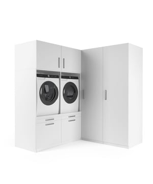 
Ben je op zoek naar een wasmachine kast die praktisch is én je wasruimte een strakke, georganiseerde uitstraling geeft? Met ons modulaire systeem stel je eenvoudig jouw ideale opstelling samen – perfect afgestemd op jouw ruimte en wensen.   De kernmodule – de kast waar de wasmachine en droger in komen – is gemaakt van water- en vochtbestendig multiplex. Deze stevige basis garandeert veiligheid en stabiliteit, zelfs bij intensief gebruik. De bijbehorende zij- en bovenkasten zijn vervaardigd uit hoogwaardig MDF, wat zorgt voor een luxe uitstraling en langdurige kwaliteit.   Draagvermogen van 400 kg – veilig voor zware machines Kiepzekering – voorkomt verschuiven of uitvallen Ventilatierooster – voorkomt oververhitting Modulair systeem – stel jouw ideale opstelling samen 10 cm leidingruimte – strak tegen de muur te plaatsen Uitschuifbaar plateau en opberglade – extra praktisch Verstelbare stalen pootjes – stabiel op elke vloer Ergonomische werkhoogte (65 cm) – geen gebuk meer Trillingsabsorberend en geluidsdempend ontwerp   De wasmachinekast is uitgerust met een ventilatierooster dat de warmte van draaiende machines veilig afvoert. Dankzij het extra sterke frame heeft de kast een draagvermogen van maar liefst 400 kg – ruim voldoende voor een wasmachine én droger. Daarnaast voorkomt een ingebouwde kiepzekering dat apparaten kunnen verschuiven of uit de kast vallen.   Deze wasmachine meubel is volledig modulair. Je kunt meerdere onderdelen eenvoudig koppelen: van extra opberglades en bovenkasten tot werkbladen en zijmodules. Hierdoor creëer je precies de opstelling die jij nodig hebt. Alle modules zijn naadloos met elkaar te verbinden, wat zorgt voor een strak geheel.   Achter de kast is 10 cm ruimte voorzien om leidingen netjes weg te werken. Dankzij de verstelbare stalen pootjes is elke kast stabiel af te stellen, zelfs op ongelijke vloeren. De kernkast is voorzien van een uitschuifbaar plateau en een ruime opberglade, zodat je altijd extra werkruimte en opslag hebt.   De kast wasmachine droger plaatst jouw apparaten op een hoogte van 65 cm – de meest ideale werkhoogte volgens experts. Dit voorkomt bukken en maakt het in- en uitladen van wasgoed veel comfortabeler. Daarnaast is het ontwerp geluidsdempend en trillingsabsorberend, wat bijdraagt aan een stillere wasbeurt.Materiaal: MultiplexKleur: WitAfmetingen: 2000*700*2110 (L*B*H)