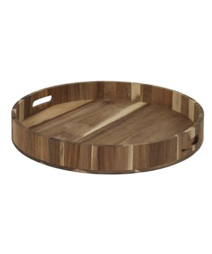 
Stijlvol, stevig en veelzijdig – dit ronde houten dienblad van 35 cm is een echte must-have voor elk interieur! Gemaakt van hoogwaardig acaciahout, straalt dit serveerblad natuurlijke warmte en luxe uit. De fraaie nerfstructuur en warme houttinten maken elk exemplaar uniek. Met een opstaande rand van 5 cm en handige uitsparingen als handgrepen is dit dienblad zowel decoratief als functioneel. Gebruik het als serveerblad voor drankjes, om je favoriete accessoires te etaleren op de salontafel, of als stijlvolle onderzetter voor kaarsen en geurstokjes. Ook prachtig in een landelijke, Scandinavische of moderne inrichting! Gemaakt van duurzaam acaciahout Diameter: 35 cm, hoogte: 5 cm Voorzien van handige handgrepen Luxe uitstraling door natuurlijke houtpatronen Geschikt als serveerblad, decoratief plateau of accessoirehouder Past perfect in zowel een landelijk, boho als modern interieur MATERIAAL: Acacia Hout ONDERHOUDSVOORSCHRIFTEN: U dient namelijk langdurige blootstelling aan heet water te voorkomen. Wanneer u uw Acaciahout product wilt wassen in de vaatwasmachine, heeft u een grote kans dat uw product beschadigd wordt. Onze producten kunnen het best met lauwwarm water, een zachte borstel en zeep worden schoongemaakt. KLEUR: Bruin AFMETING: Ø35 cm x H 5 cm Merk: CASA DI ELTURO Materiaal: Hout Kleur: Bruin (Hout)