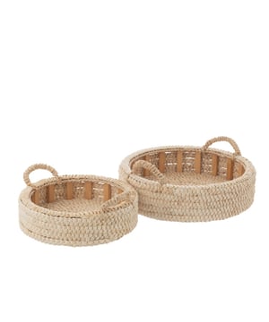 
Set Of 2 Tray Round Corn Husk/Plywood Natural Width48Height12Length48Weight2.5 kgCollectionWinter 2024Colour NaturalMaterial compositionCorn husk(70%),plywood(30%) Materiaal: