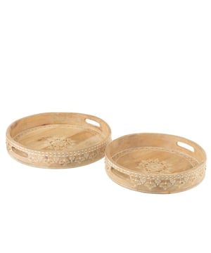 
Set Of 2 Tray 2 Handle Beads Mango Wood Natural/White Width40Height6Length40Weight2.4 kgCollectionZomer 2025Colour MixMaterial compositionMango wood(100%) Materiaal: