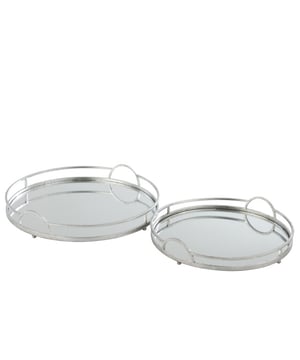 
Set Of 2 Tray Round Mirror Iron Silver Width46.5Height10Length46.5Weight3.74 kgCollectionWinter 2020Colour SilverMaterial compositionIron(30%),glass(70%) Materiaal: