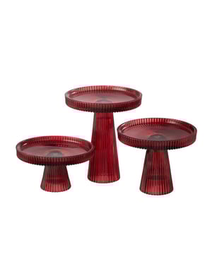 
Set Of 3 Cake Plates Nelly Glass Cherry Red Width14.8Height8Length14.8Weight0.475 kgCollectionWinter 2024Colour RedMaterial compositionPaint(0.2%),glass(99.8%) Materiaal: