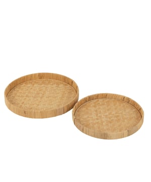 
Set Of 2 Plates Round Bamboo/Cane Natural Width45Height5.5Length45Weight1.64 kgCollectionZomer 2025Colour NaturalMaterial compositionCane(20%),bamboo(50%),fir wood(30%) Materiaal: